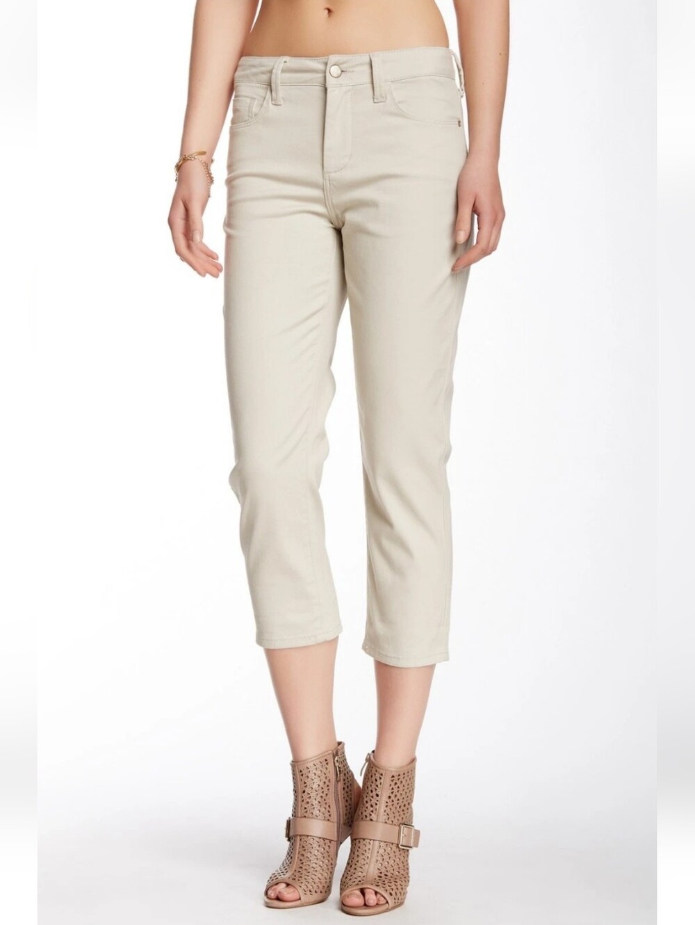 NYDJ Stone tan Svetlana Cropped Skinny Jean size 16 NWT